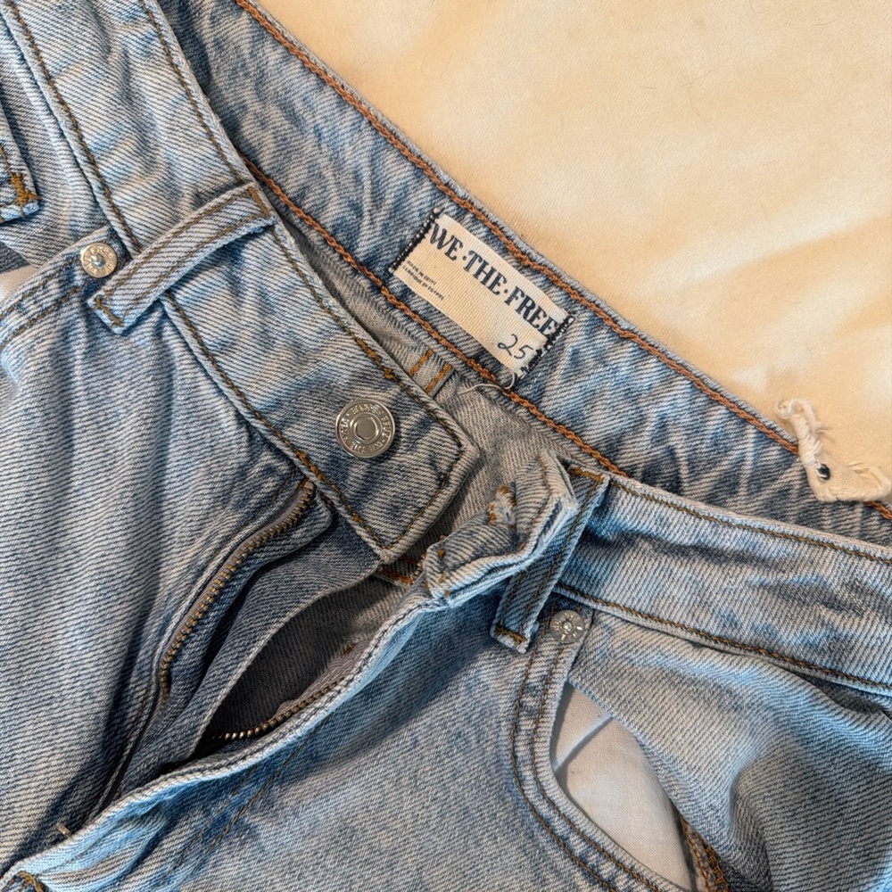 Free People Light Blue Straight Leg Jeans